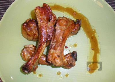 receta de Costillas de cerdo al horno con salsa de soja y naranja