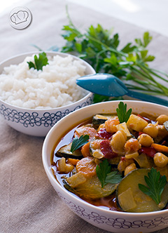 receta de verduras al curry con garbanzos